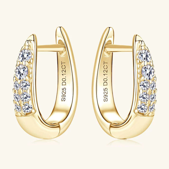 Wholesale Women's S925 Sterling Silver Moissanite Earrings Geometric Style With Letters Numbers Text Electroplated