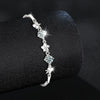 Wholesale Women's S925 Sterling Silver Moissanite Five Leaf Clover Fashion Ol Style Bracelet