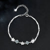 Wholesale Women's S925 Sterling Silver Moissanite Five Leaf Clover Fashion Ol Style Bracelet