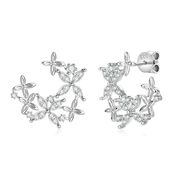 Wholesale Women's S925 Sterling Silver Moissanite Four Leaf Clover Geometric Fashion Necklace O Chain