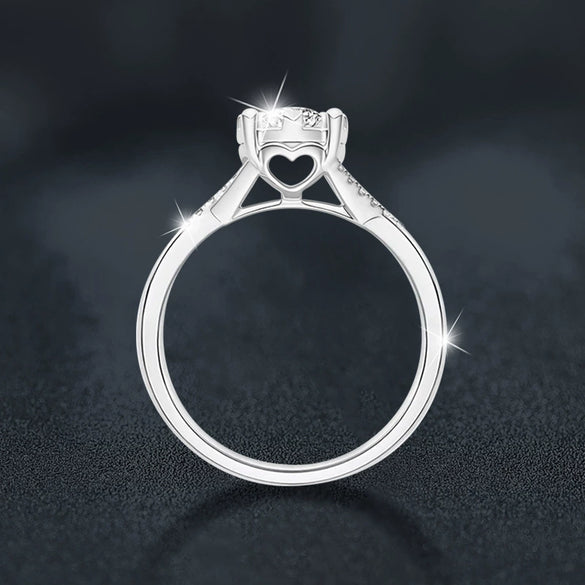Wholesale Women's S925 Sterling Silver Moissanite Geometric Diamond Ring Highclass Classic Fourclaw Interwoven Snowflake Minimalist