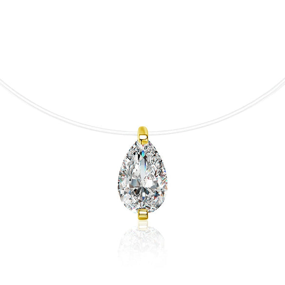 Wholesale Women's S925 Sterling Silver Moissanite Geometric Simple Pendant Fishing Line Necklace