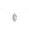 Wholesale Women's S925 Sterling Silver Moissanite Geometric Simple Pendant Fishing Line Necklace