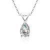Wholesale Women's S925 Sterling Silver Moissanite Water Drop Pendant Clavicle Chain Jewelry With Geometric Design