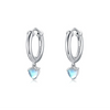 Wholesale Women's S925 Sterling Silver Moonstone Earrings With Geometric Pattern And Zircon Inlay