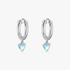 Wholesale Women's S925 Sterling Silver Moonstone Earrings With Geometric Pattern And Zircon Inlay