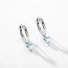 Wholesale Women's S925 Sterling Silver Moonstone Earrings With Geometric Pattern And Zircon Inlay