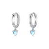 Wholesale Women's S925 Sterling Silver Moonstone Earrings With Geometric Pattern And Zircon Inlay