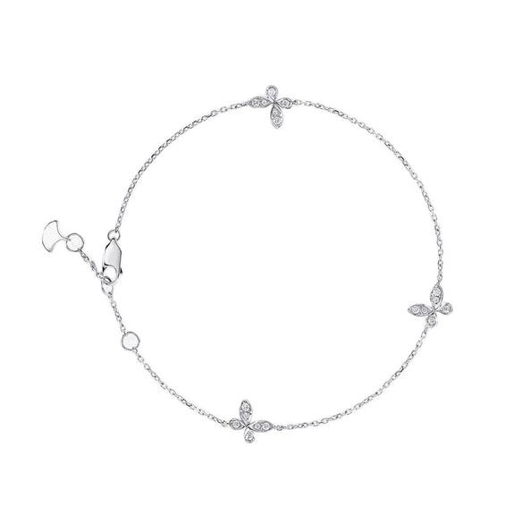 Wholesale Women's S925 Sterling Silver Mosan Bracelet With Phantom Butterfly Bow And Geometric Patterns
