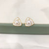 Wholesale Women's S925 Sterling Silver Natural Freshwater Pearl Earrings With Broken Shell Design And Flat Round Shape