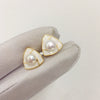 Wholesale Women's S925 Sterling Silver Natural Freshwater Pearl Earrings With Broken Shell Design And Flat Round Shape
