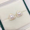 Wholesale Women's S925 Sterling Silver Natural Freshwater Pearl Earrings With Broken Shell Design And Flat Round Shape