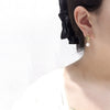 Wholesale Women's S925 Sterling Silver Natural Freshwater Pearl Earrings With Oblate Shape