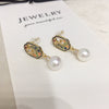 Wholesale Women's S925 Sterling Silver Natural Freshwater Pearl Earrings With Oblate Shape
