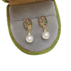 Wholesale Women's S925 Sterling Silver Natural Freshwater Pearl Earrings With Oblate Shape