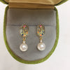 Wholesale Women's S925 Sterling Silver Natural Freshwater Pearl Earrings With Oblate Shape