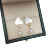 Wholesale Women's S925 Sterling Silver Natural Freshwater Pearl Earrings With Peach Heart Shape
