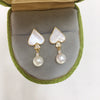 Wholesale Women's S925 Sterling Silver Natural Freshwater Pearl Earrings With Peach Heart Shape