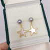 Wholesale Women's S925 Sterling Silver Natural Freshwater Pearl Oblate Earrings