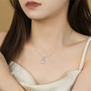 Wholesale Women's S925 Sterling Silver Natural Opal Minimalist Geometric Drop Shape Necklace Set With Zirconia