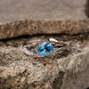 Wholesale Women's S925 Sterling Silver Natural Topaz Set Alien Irregular Geometric Fashion Ring