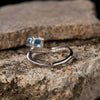 Wholesale Women's S925 Sterling Silver Natural Topaz Set Alien Irregular Geometric Fashion Ring