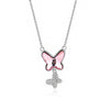 Wholesale Women's S925 Sterling Silver Necklace With Butterfly And Bow Pattern And Austrian Crystal Pendant Ochain