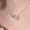 Wholesale Women's S925 Sterling Silver Necklace With Crown Wings Design And Zircon Inlaid Electroplated