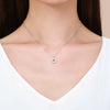 Wholesale Women's S925 Sterling Silver Necklace With Flower Pattern And Cross Chain Seiko Crafted