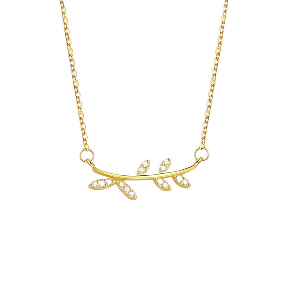 Wholesale Women's S925 Sterling Silver Necklace With Leaf Branch Pendant Jewelry