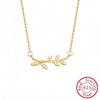 Wholesale Women's S925 Sterling Silver Necklace With Leaf Branch Pendant Jewelry