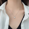 Wholesale Women's S925 Sterling Silver Necklace With Mixed Gemstone Inlay Four Leaf Clover Pendant Electroplated Cross Chain Style
