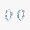 Wholesale Women's S925 Sterling Silver Niche Geometric Fresh Enamel Zircon Earrings With Dripping Glue Treatment