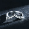 Wholesale Women's S925 Sterling Silver Niche Style Arrow Rhinestone Vshaped Ring With Letters Numbers Text Design