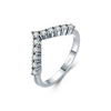 Wholesale Women's S925 Sterling Silver Niche Style Arrow Rhinestone Vshaped Ring With Letters Numbers Text Design