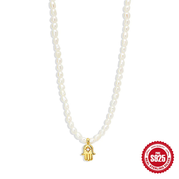 Wholesale Women's S925 Sterling Silver Octagonal Star Devil's Eye Snake Moon Diamond Pearl Inlaid Clavicle Necklace With Geometric Pattern