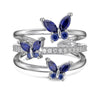 Wholesale Women's S925 Sterling Silver Open Ring With Butterfly Zircon Inlaid Animal And Geometric Pattern Electroplated