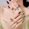 Wholesale Women's S925 Sterling Silver Open Ring With Butterfly Zircon Inlaid Animal And Geometric Pattern Electroplated
