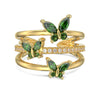 Wholesale Women's S925 Sterling Silver Open Ring With Butterfly Zircon Inlaid Animal And Geometric Pattern Electroplated