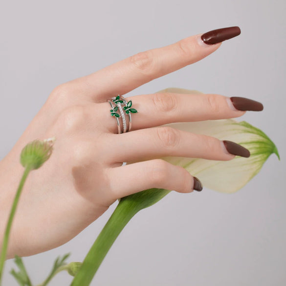Wholesale Women's S925 Sterling Silver Open Ring With Butterfly Zircon Inlaid Animal And Geometric Pattern Electroplated