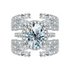 Wholesale Women's S925 Sterling Silver Open Set Ring With Geometric Design And Electroplating