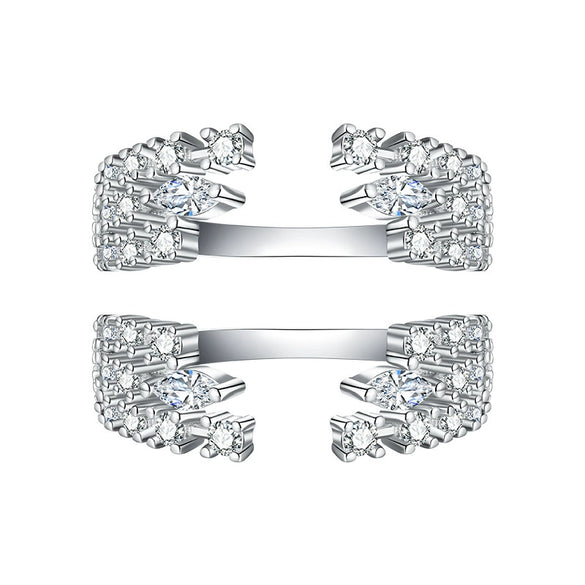 Wholesale Women's S925 Sterling Silver Open Set Ring With Geometric Design And Electroplating