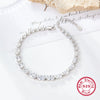 Wholesale Women's S925 Sterling Silver Oval Zircon Inlaid Bracelet Light Luxury Geometry Style