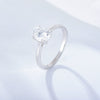 Wholesale Women's S925 Sterling Silver Oval Zircon Simulated Diamond Geometric Ring