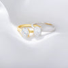 Wholesale Women's S925 Sterling Silver Oval Zircon Simulated Diamond Geometric Ring