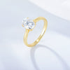 Wholesale Women's S925 Sterling Silver Oval Zircon Simulated Diamond Geometric Ring