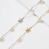 Wholesale Women's S925 Sterling Silver Pearl Chain Necklace With Starfish Pendant Geometric Design Electroplated