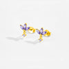 Wholesale Women's S925 Sterling Silver Pearl Flower Earrings With Baking Paint And Platinum Or 18K Gold Electroplating