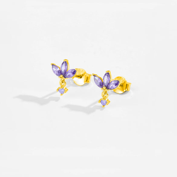 Wholesale Women's S925 Sterling Silver Pearl Flower Earrings With Baking Paint And Platinum Or 18K Gold Electroplating