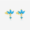 Wholesale Women's S925 Sterling Silver Pearl Flower Earrings With Baking Paint And Platinum Or 18K Gold Electroplating